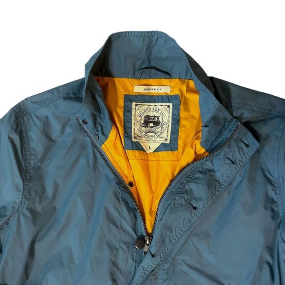 Gilded Age NYC Men's Blue Soft Shell Nylon Full Zip Jacket Coat Size Large - Picture 5 of 11